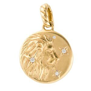DAVID YURMAN 18K 750 YELLOW GOLD DIAMOND LEO AMULETTE PENDANT